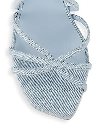 140MM Denim Strappy Platform Sandals