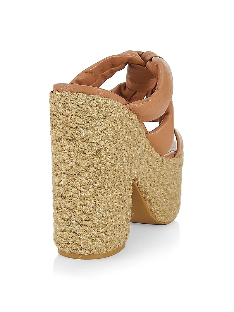 Leather Knotted Espadrille Sandals