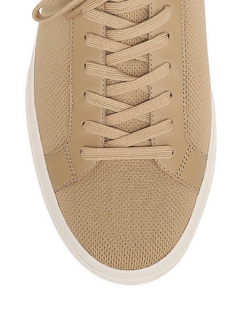 Fulton Leather-Trimmed Knit Sneakers