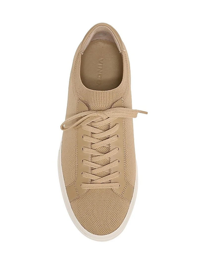 Fulton Leather-Trimmed Knit Sneakers