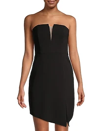 Strapless Twill Cocktail Dress