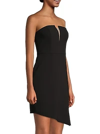 Strapless Twill Cocktail Dress