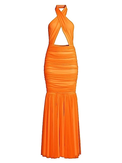 Halter Neck Cut-Out Mermaid Gown