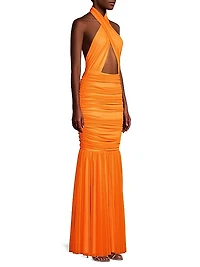 Halter Neck Cut-Out Mermaid Gown
