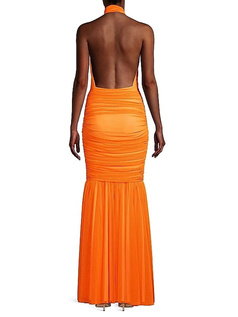 Halter Neck Cut-Out Mermaid Gown