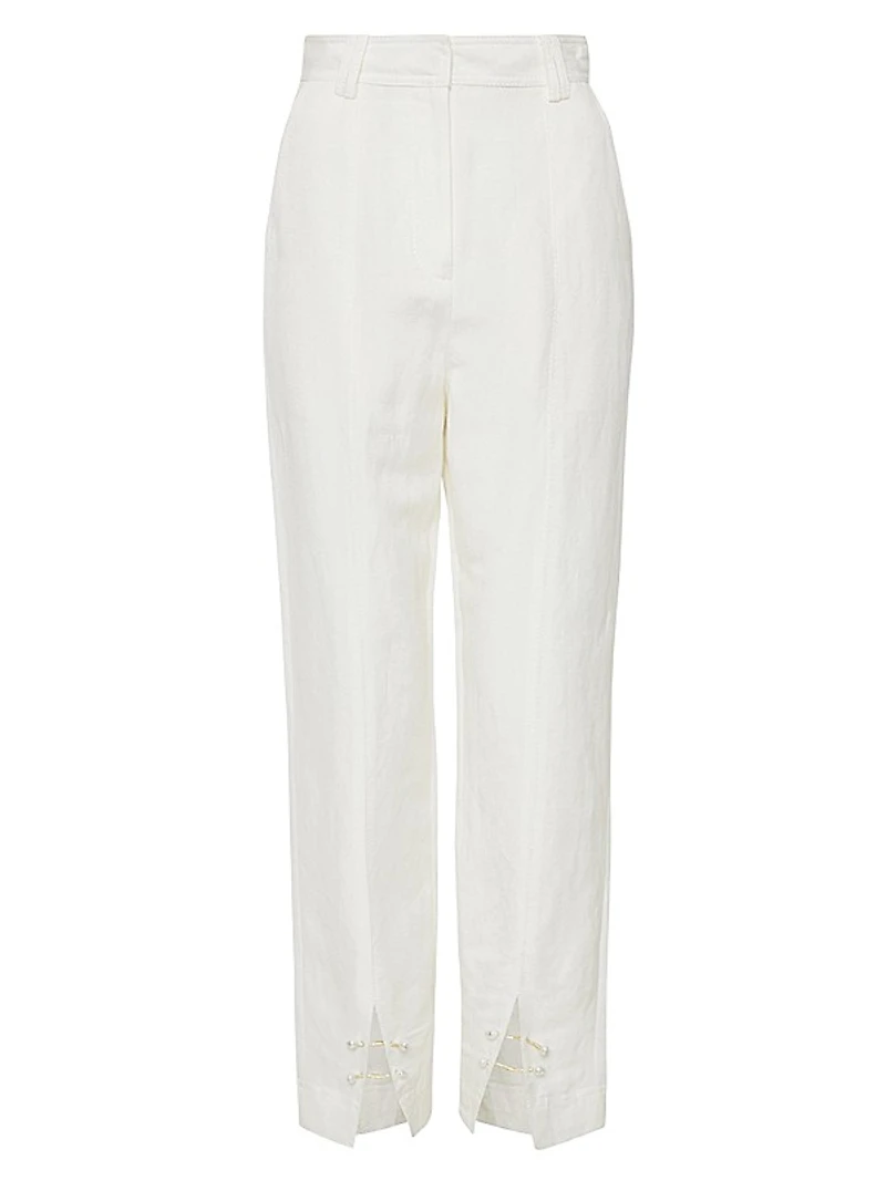Zita Split-Hem Tapered Pants