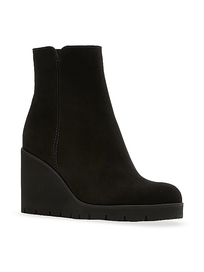 Go 80MM Suede Wedge Booties