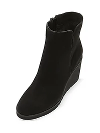 Go 80MM Suede Wedge Booties