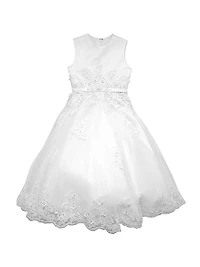 Little Girl's & Communion Tulle Beaded Dress