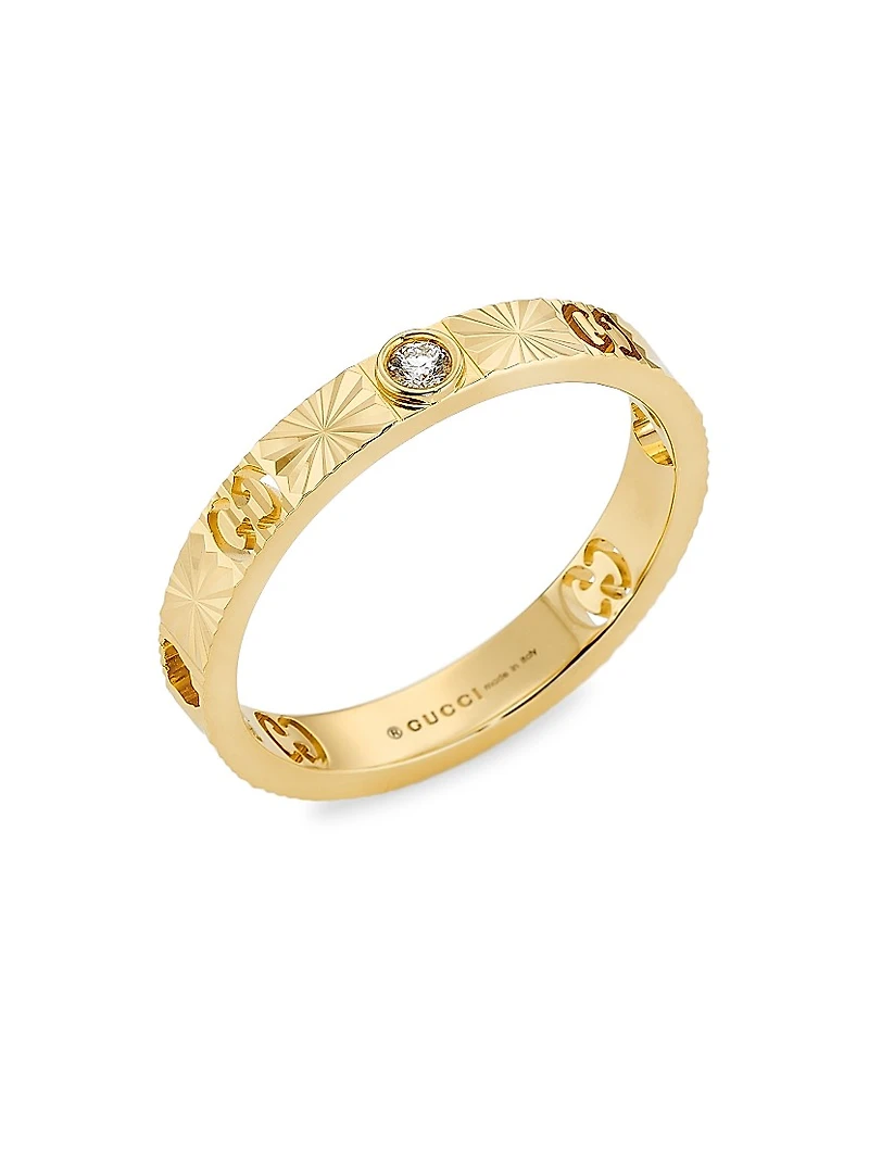 Icon 18K Yellow Gold & 0.03 TCW Diamond Star Ring