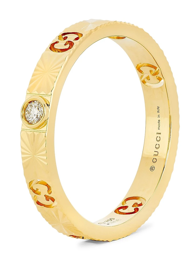 Icon 18K Yellow Gold & 0.03 TCW Diamond Star Ring