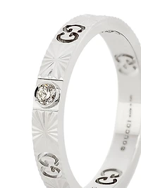 Icon 18K White Gold & 0.03 TCW Diamond Star Ring