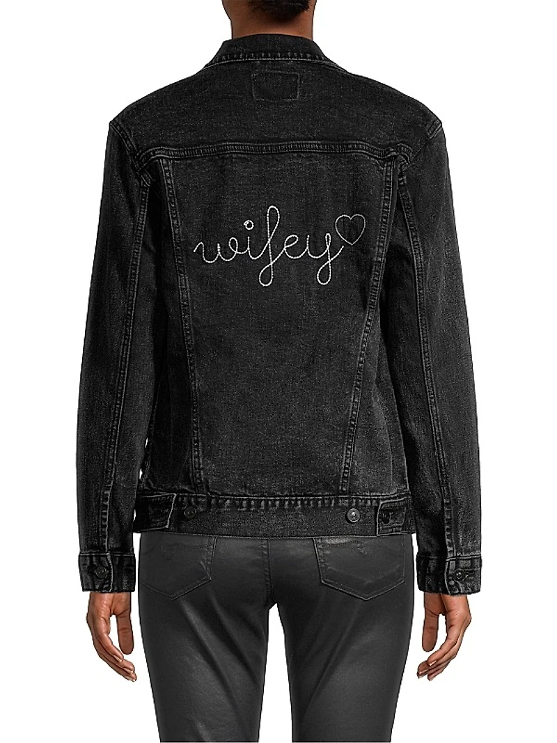 Mrs. Embroidered Denim Jacket