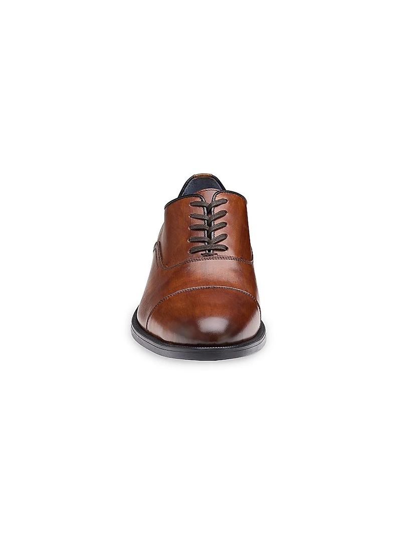 J&M Collection Flynch Leather Cap-Toe Oxfords