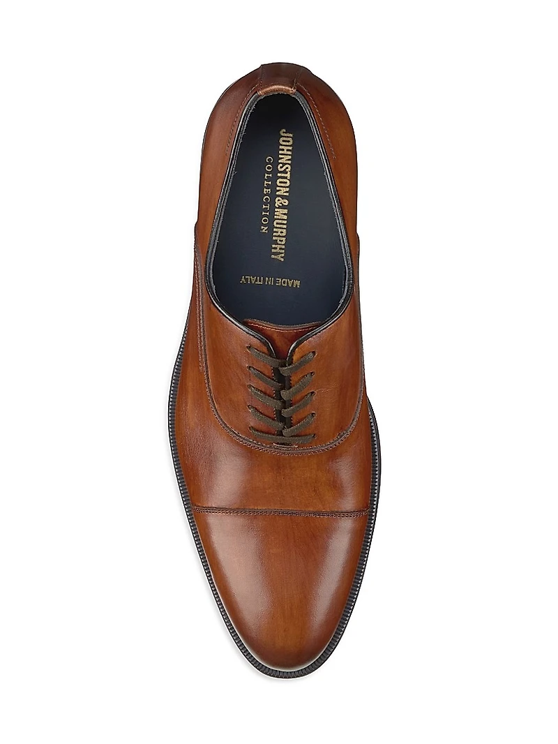 J&M Collection Flynch Leather Cap-Toe Oxfords
