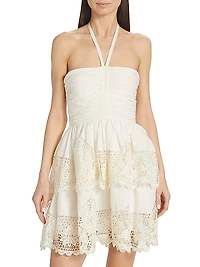 Savannah Ruffled Lace Minidress