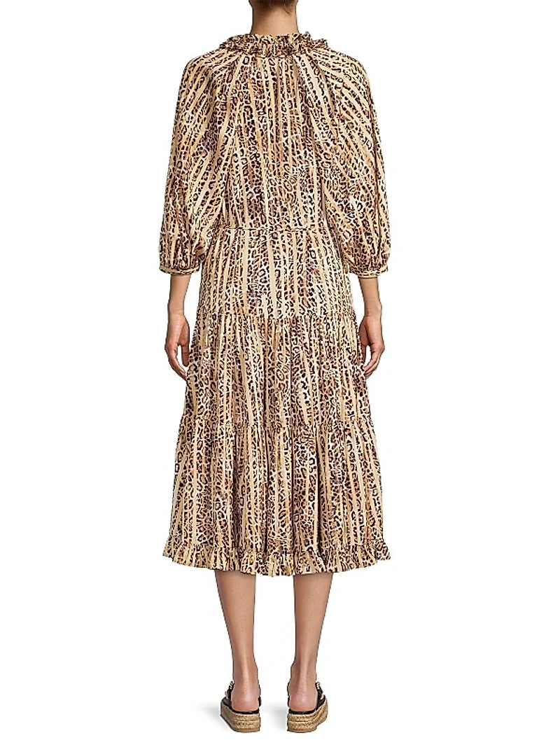 Whistler Animal-Printed Midi-Dress