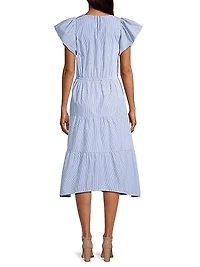 Kristi Striped Tiered Midi-Dress