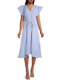 Kristi Striped Tiered Midi-Dress