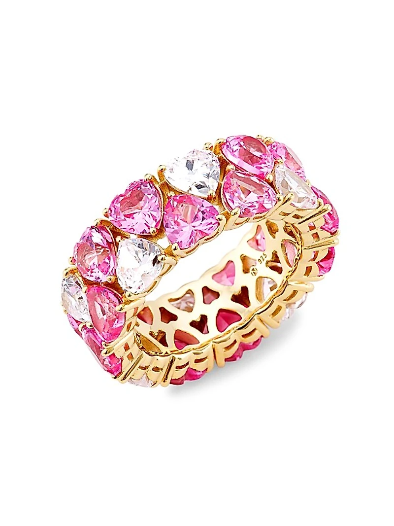 Real Love 18K-Gold-Plated & Cubic Zirconia Heart Ring