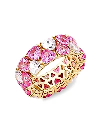 Real Love 18K-Gold-Plated & Cubic Zirconia Heart Ring