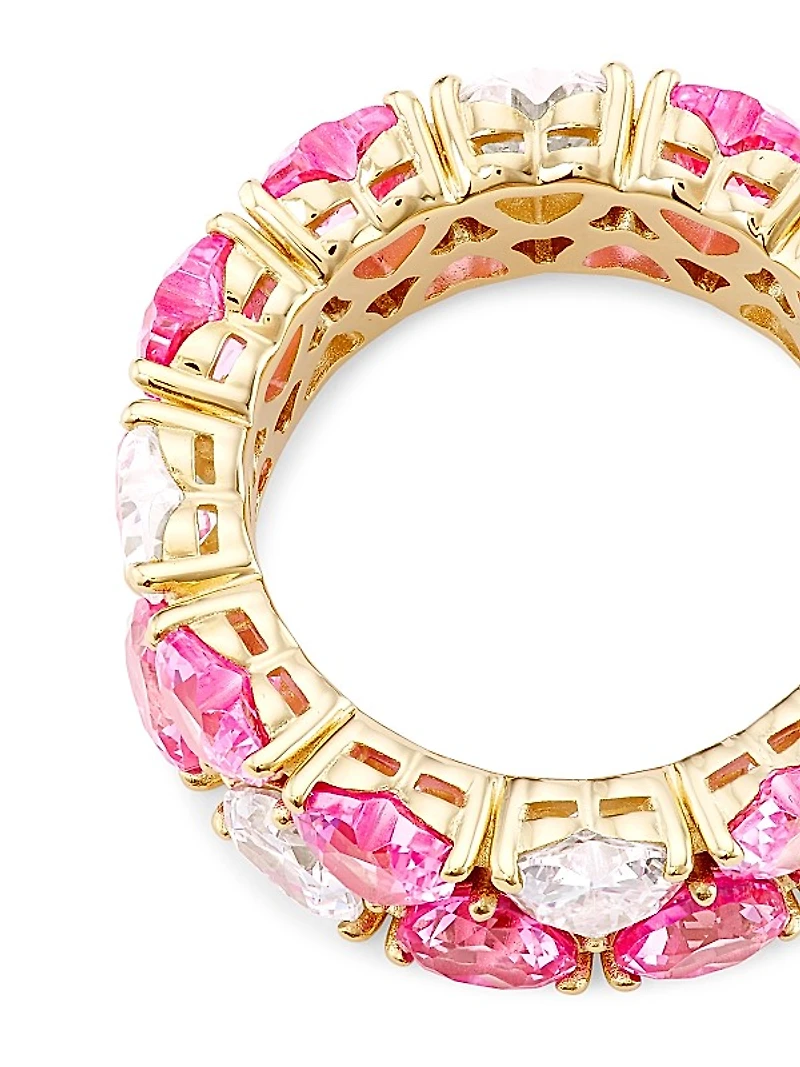 Real Love 18K-Gold-Plated & Cubic Zirconia Heart Ring