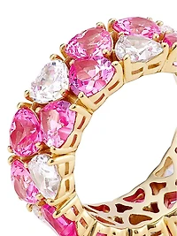 Real Love 18K-Gold-Plated & Cubic Zirconia Heart Ring