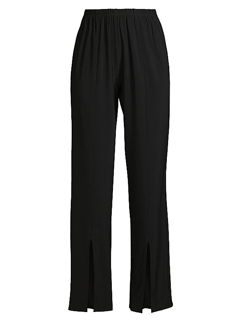 Stretch-Knit Split Hem Pants