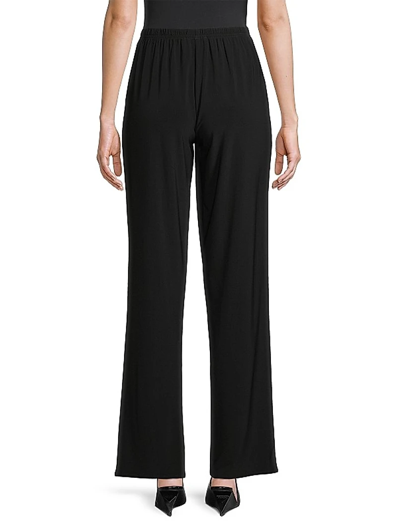 Stretch-Knit Split Hem Pants