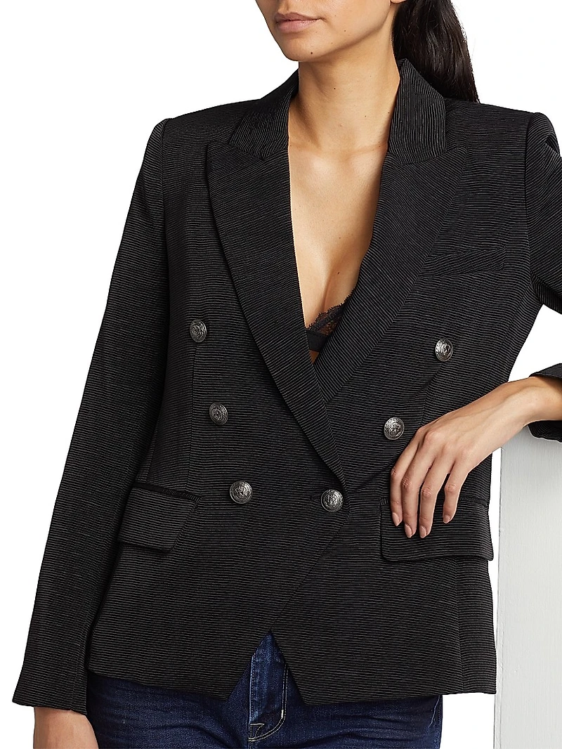 Kenzie Cotton-Blend Double-Breasted Blazer
