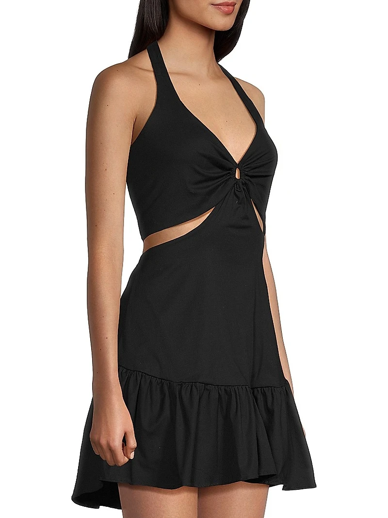 Ariel Cotton Blend O-Ring Minidress