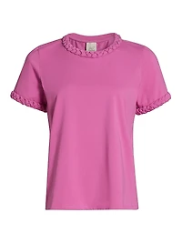 Braided Cotton Pullover Tee