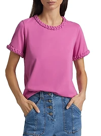 Braided Cotton Pullover Tee