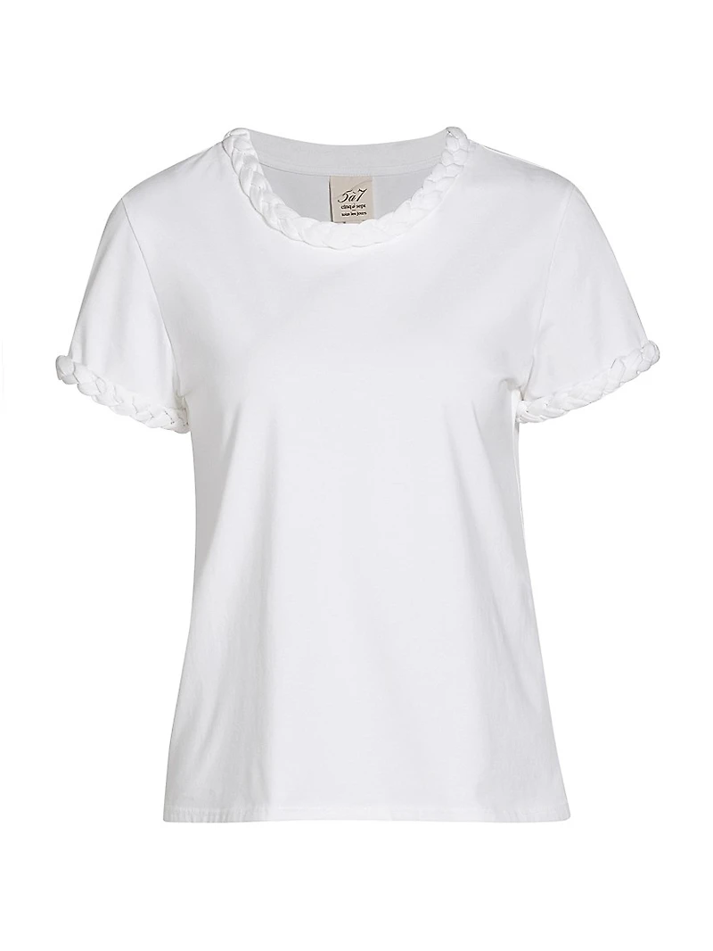 Braided Cotton Pullover Tee