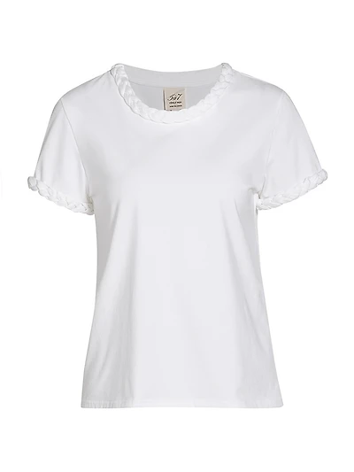 Braided Cotton Pullover Tee