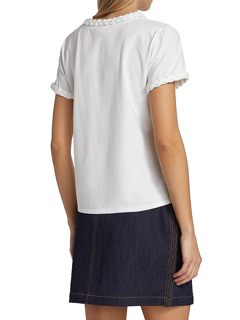 Braided Cotton Pullover Tee