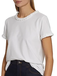 Braided Cotton Pullover Tee
