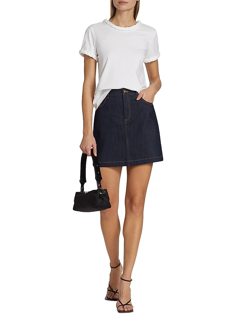 Braided Cotton Pullover Tee