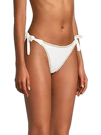 Crochet-Trim Ribbed Bikini Bottom