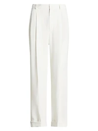 Satin Straight-Fit Trousers