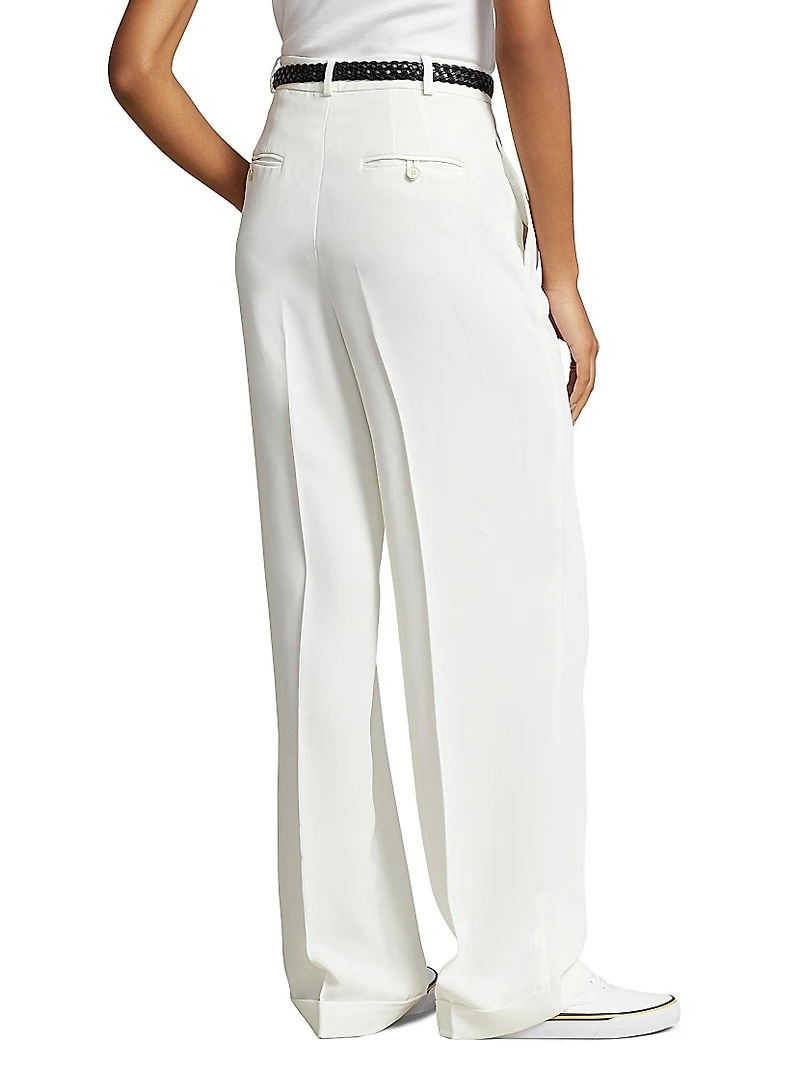 Satin Straight-Fit Trousers