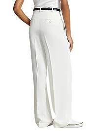 Satin Straight-Fit Trousers