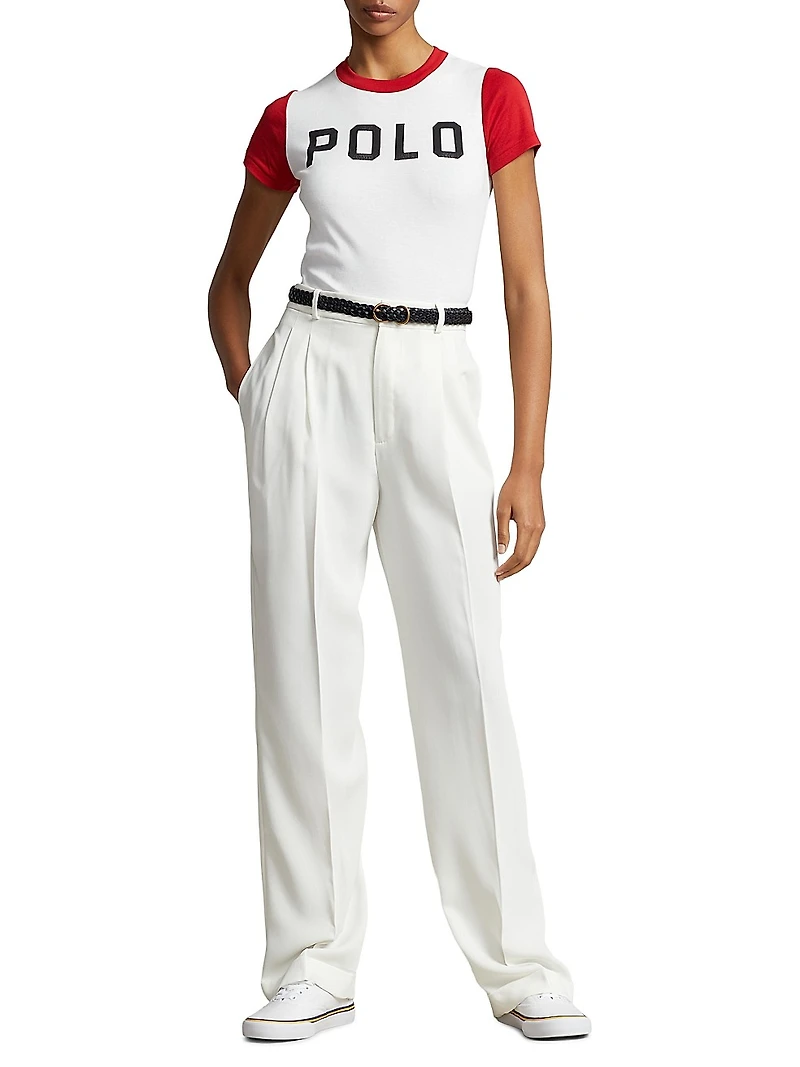 Satin Straight-Fit Trousers