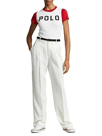 Satin Straight-Fit Trousers