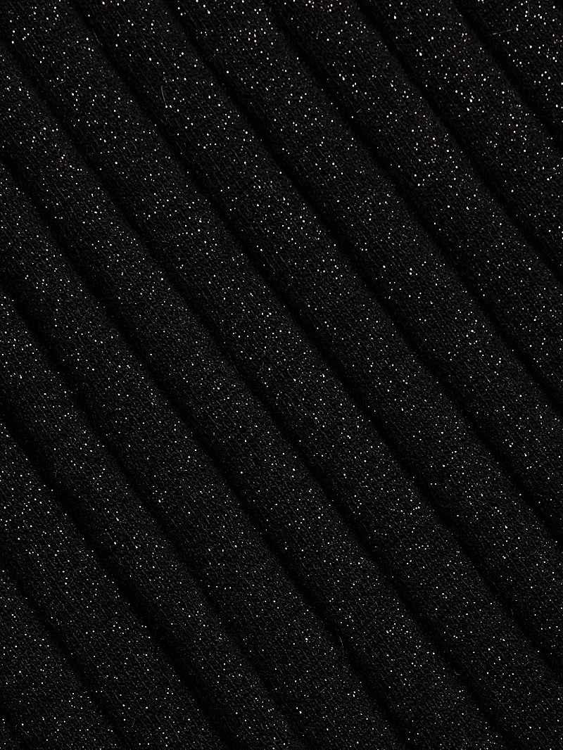 Metallic Rib-Knit Midi-Dress