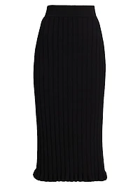 COLLECTION Ruffle-Hem Rib-Knit Pencil Skirt