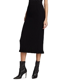 COLLECTION Ruffle-Hem Rib-Knit Pencil Skirt