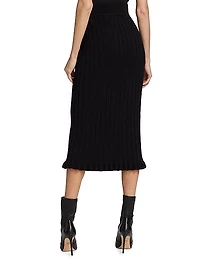COLLECTION Ruffle-Hem Rib-Knit Pencil Skirt
