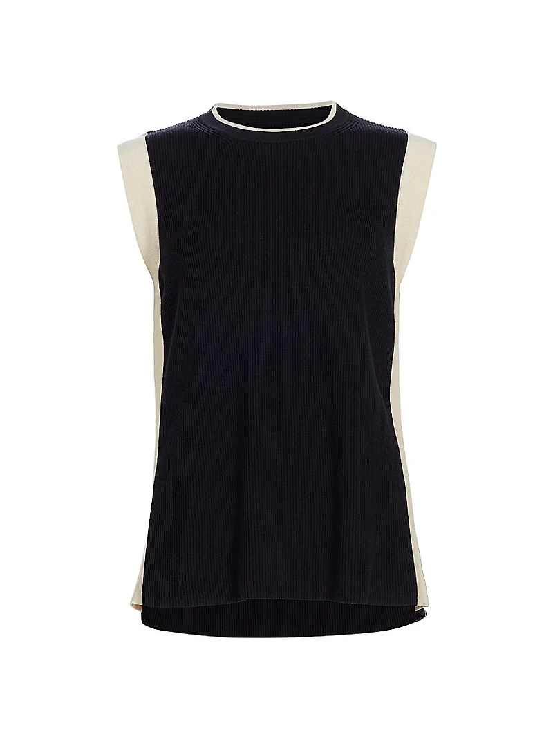 Collection Contrast Rib-Knit Shell