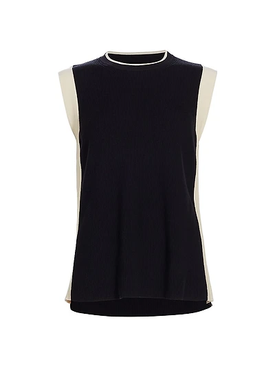 Collection Contrast Rib-Knit Shell